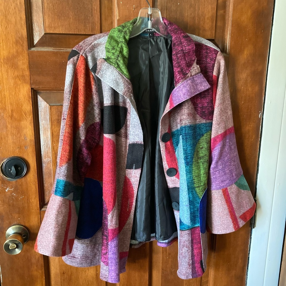 Multicolored bell sleeved jacket size L